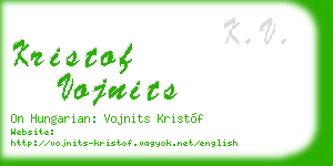 kristof vojnits business card